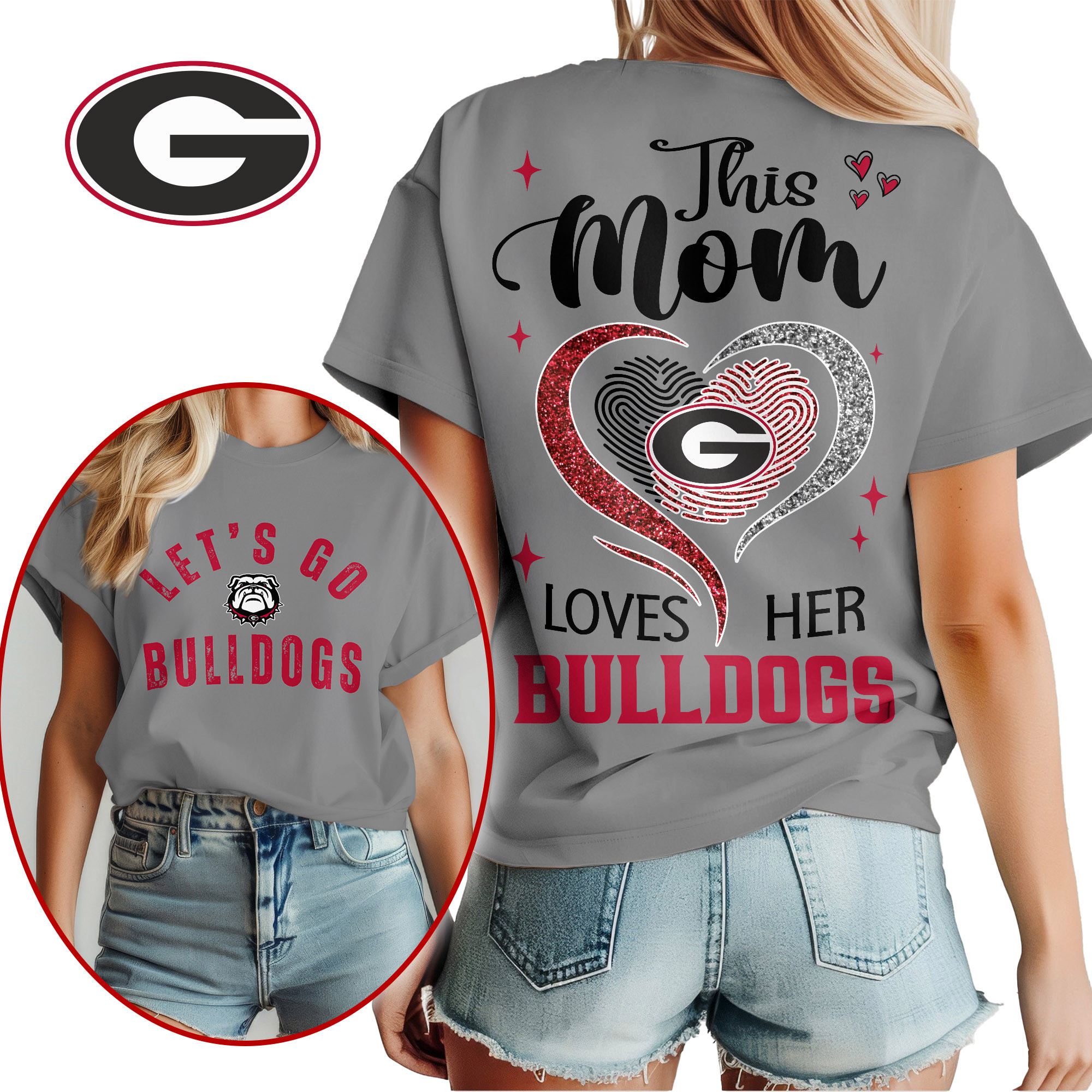 Georgia Bulldogs Premium NCAA Mom Love Women’s Shirt TTH240517 - Image 3