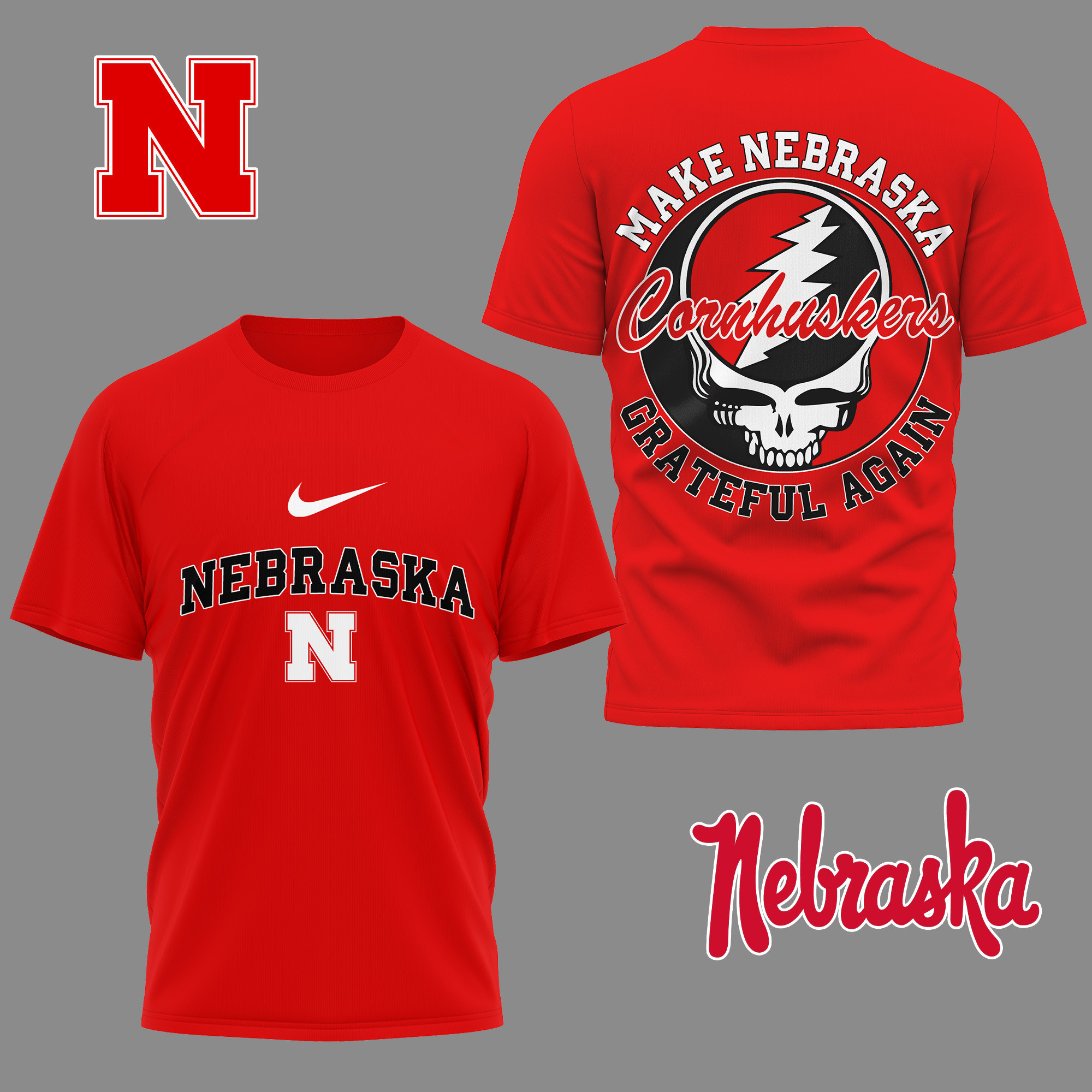 Nebraska Cornhuskers Premium NCAA Grateful Game Day 3D Shirt TTH240515 - Image 2