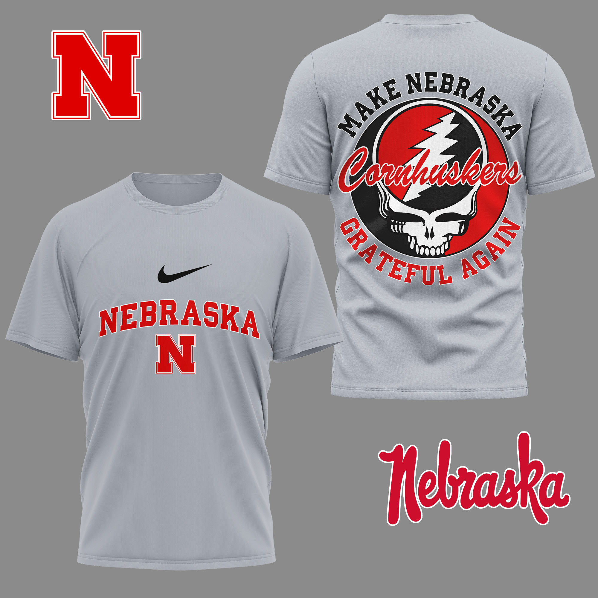 Nebraska Cornhuskers Premium NCAA Grateful Game Day 3D Shirt TTH240515 - Image 3