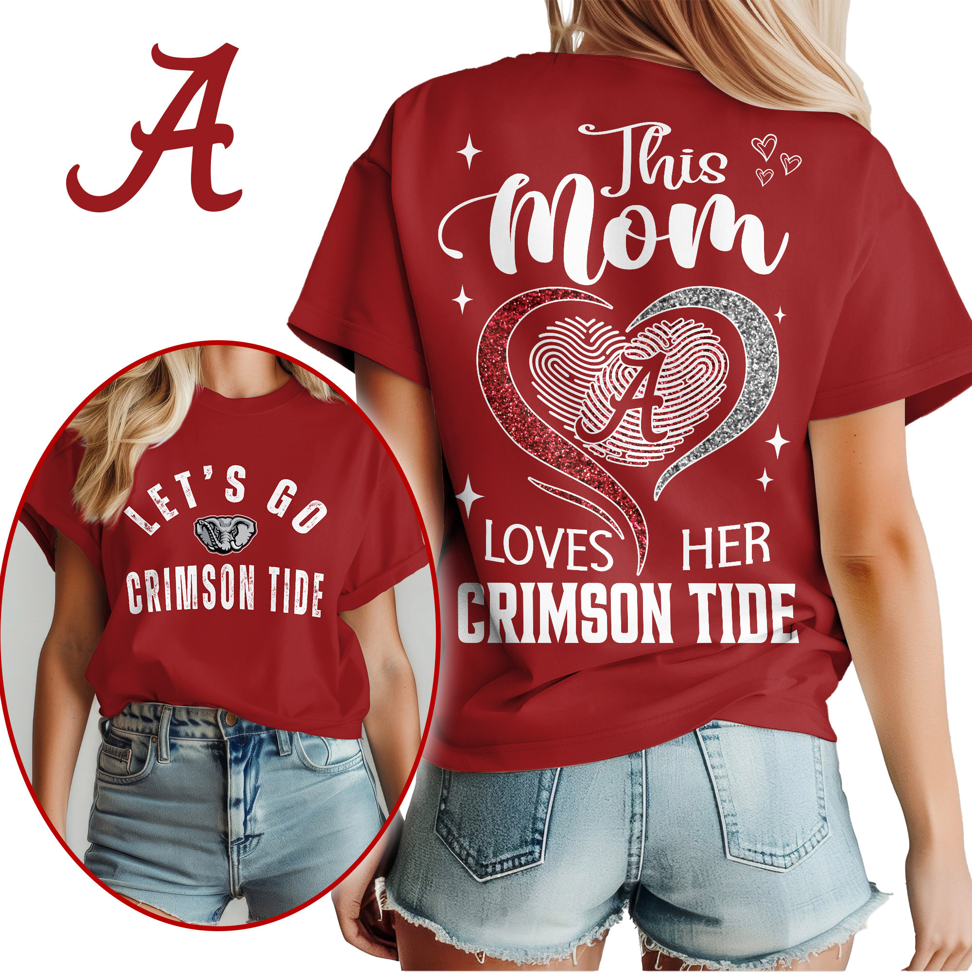 Alabama Crimson Tide Premium NCAA Mom Love Women’s Shirt TTH240517 - Image 2