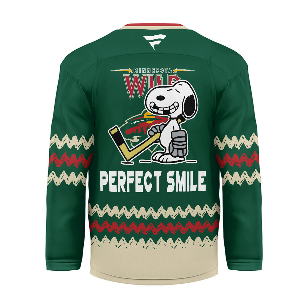 Minnesota Wild Premium NHL Snoopy Perfect Smile Hockey Jersey TTH240520
