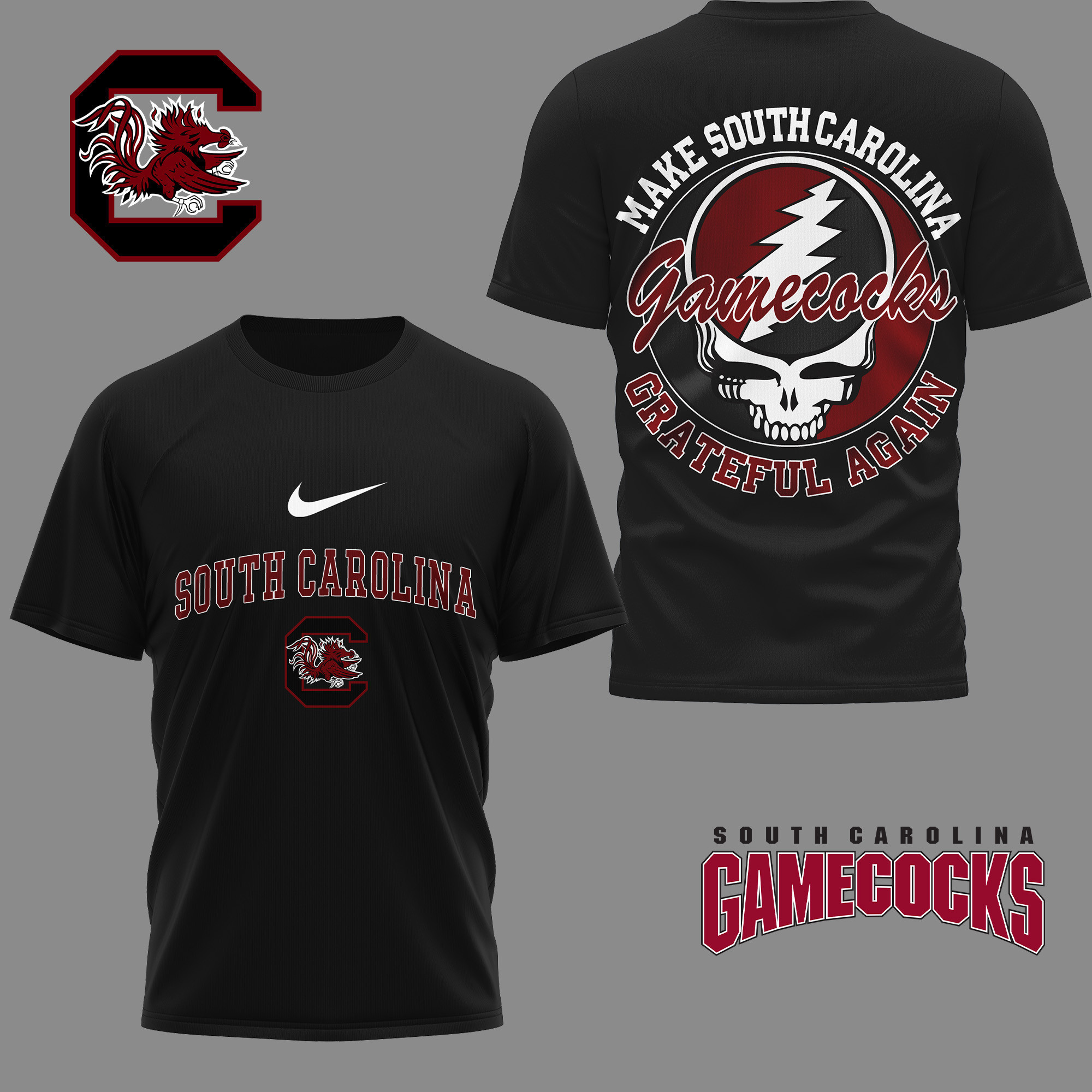 South Carolina Gamecocks Premium NCAA Grateful Game Day 3D Shirt TTH240515