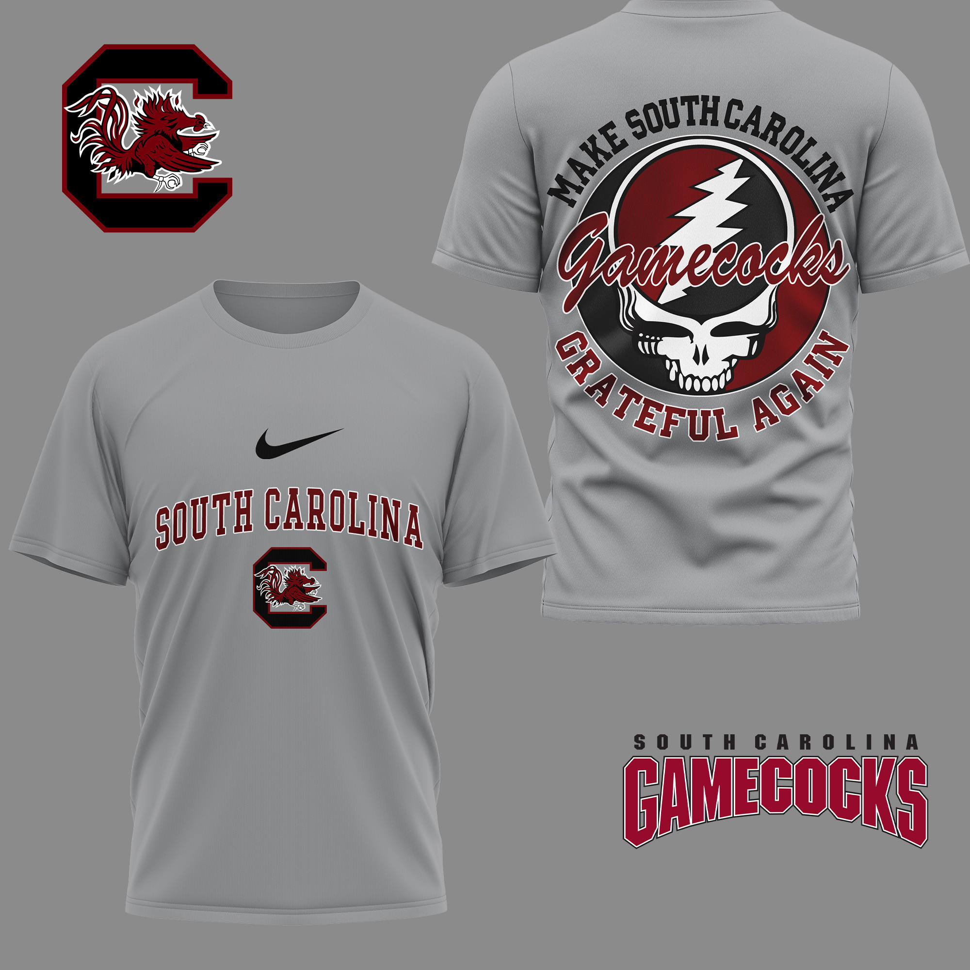 South Carolina Gamecocks Premium NCAA Grateful Game Day 3D Shirt TTH240515 - Image 3
