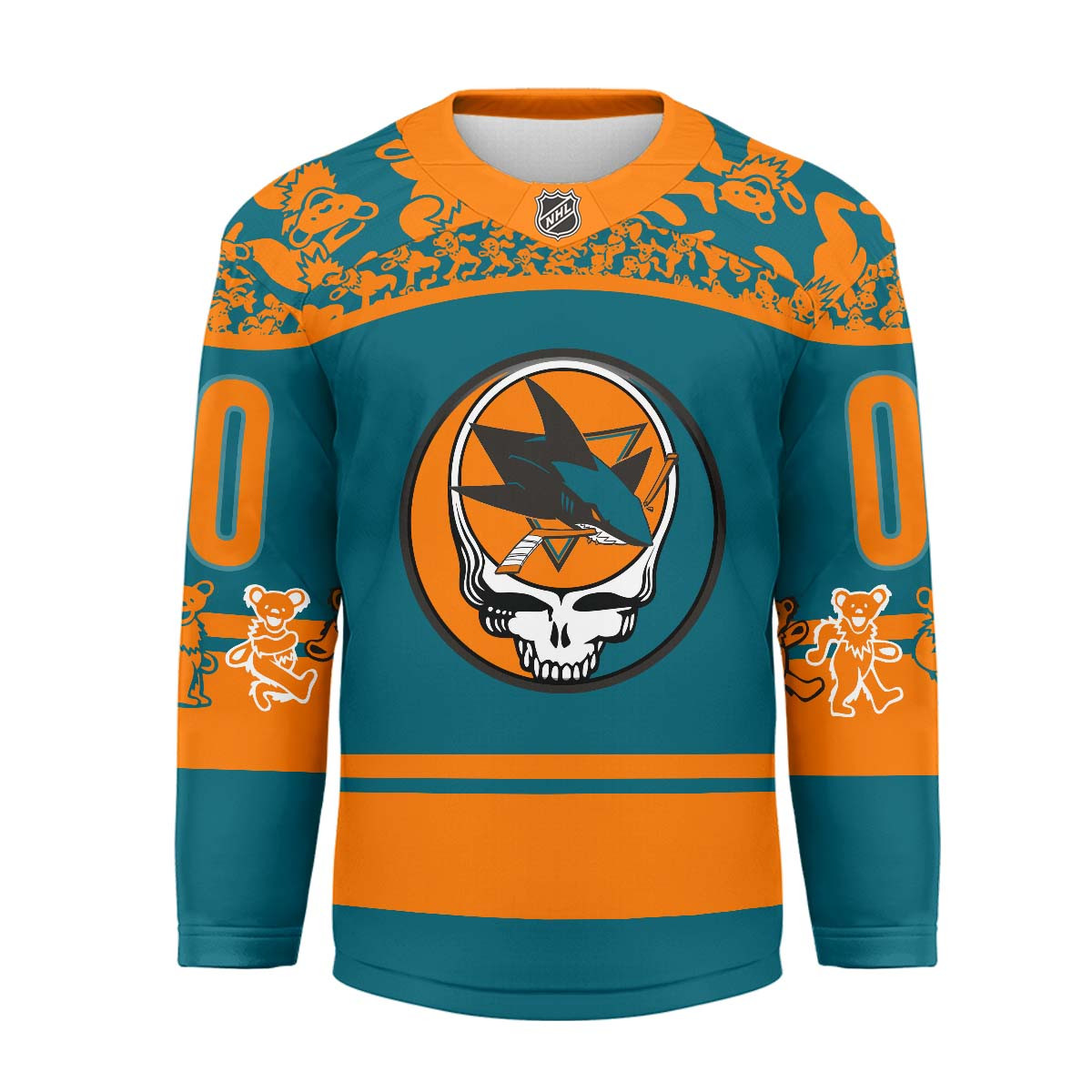 San Jose Sharks Premium NHL X Grateful Dead Hockey Jersey TTH240525