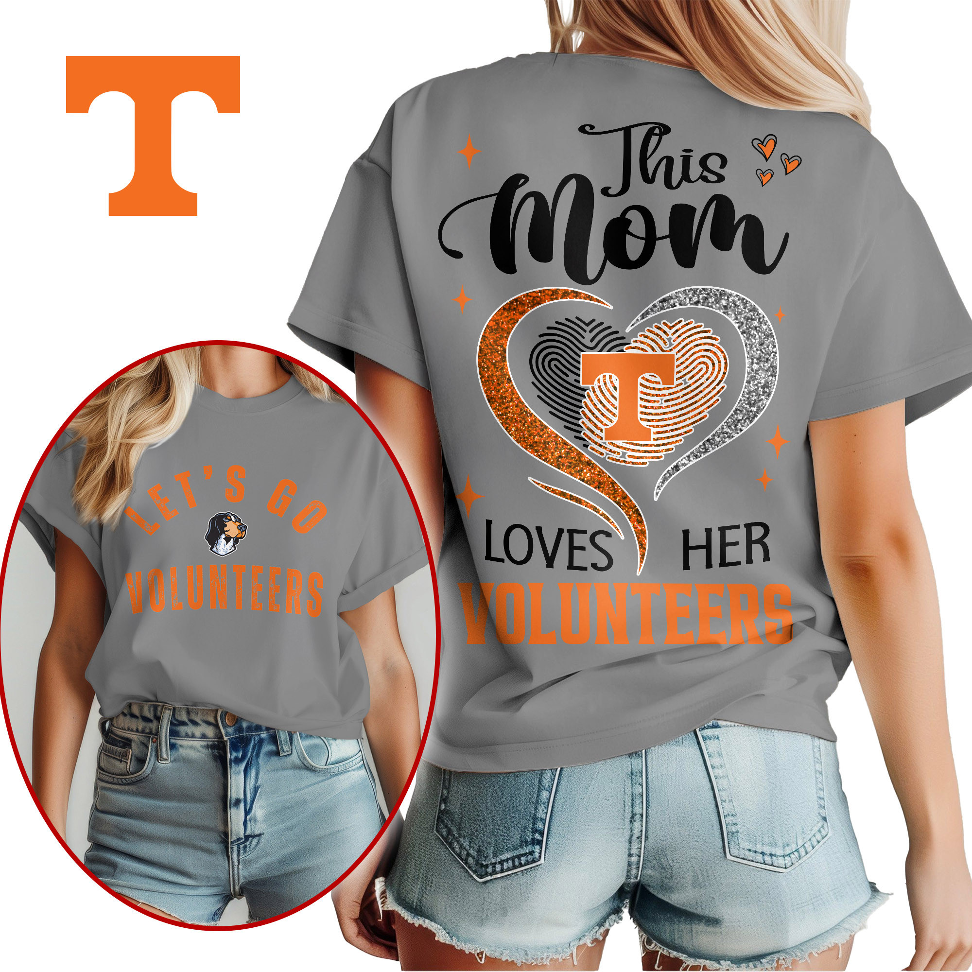 Tennessee Volunteers Premium NCAA Mom Love Women’s Shirt TTH240517 - Image 2