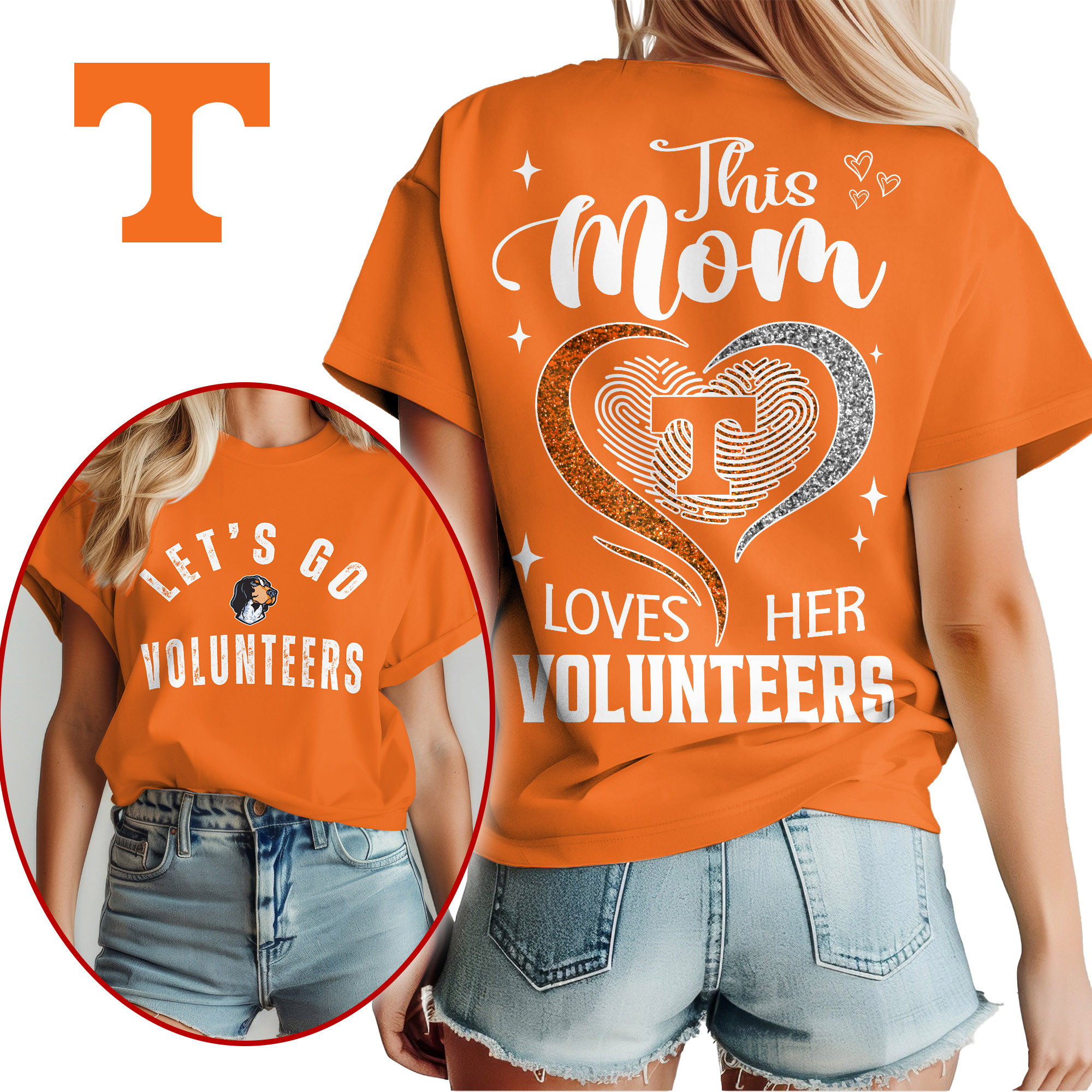 Tennessee Volunteers Premium NCAA Mom Love Women’s Shirt TTH240517 - Image 3