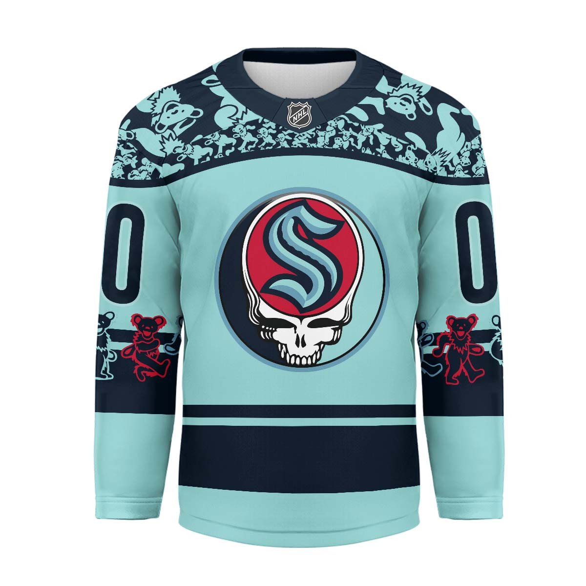 Seattle Kraken Premium NHL X Grateful Dead Hockey Jersey TTH240525