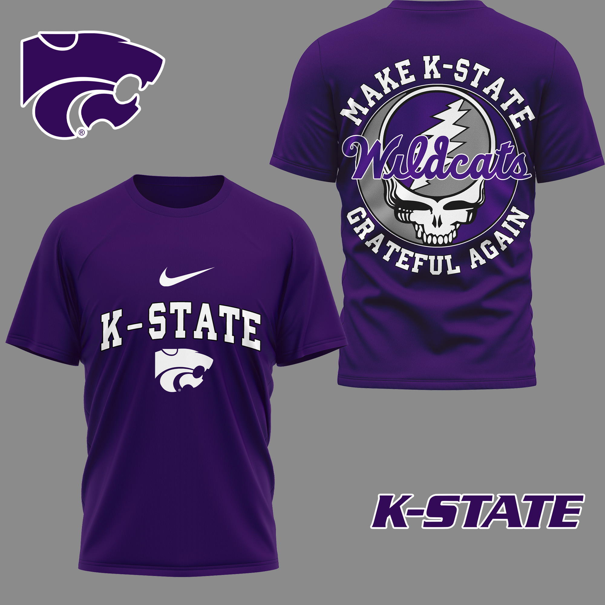Kansas State Wildcats Premium NCAA Grateful Game Day 3D Shirt TTH240515 - Image 3