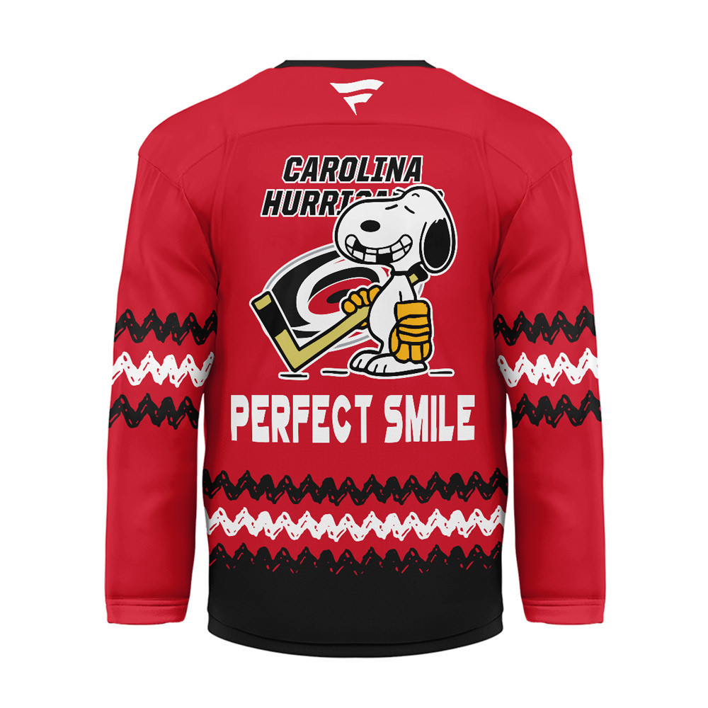 Carolina Hurricanes Premium NHL Snoopy Perfect Smile Hockey Jersey TTH240520