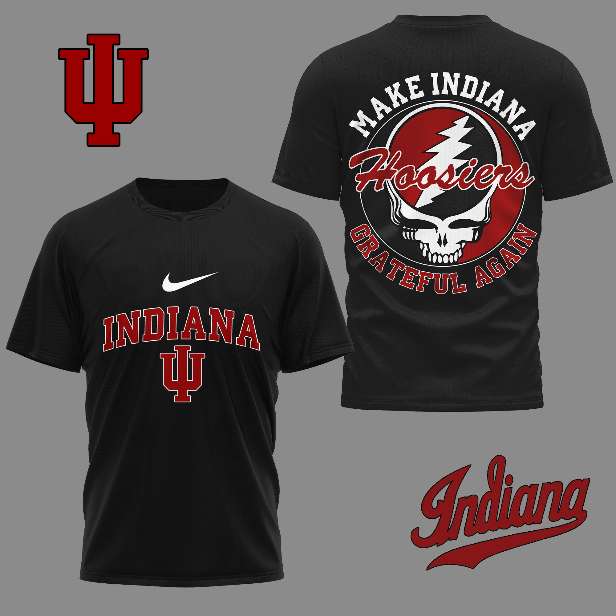 Indiana Hoosiers Premium NCAA Grateful Game Day 3D Shirt TTH240515