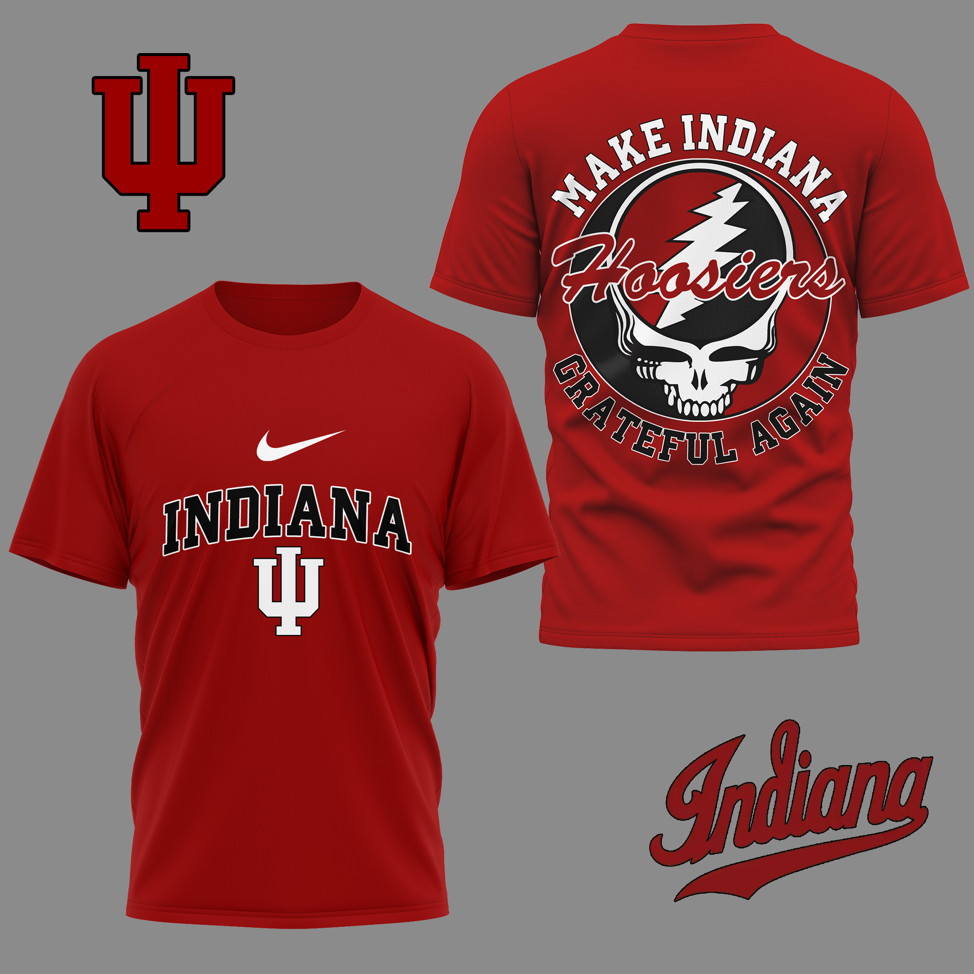 Indiana Hoosiers Premium NCAA Grateful Game Day 3D Shirt TTH240515 - Image 2