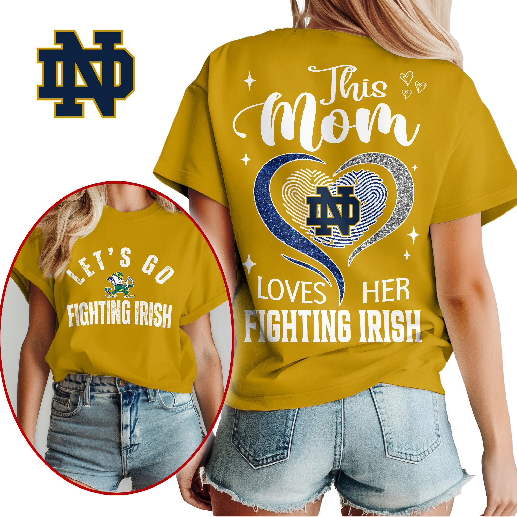 Notre Dame Fighting Irish Premium NCAA Mom Love Women’s Shirt TTH240517 - Image 4
