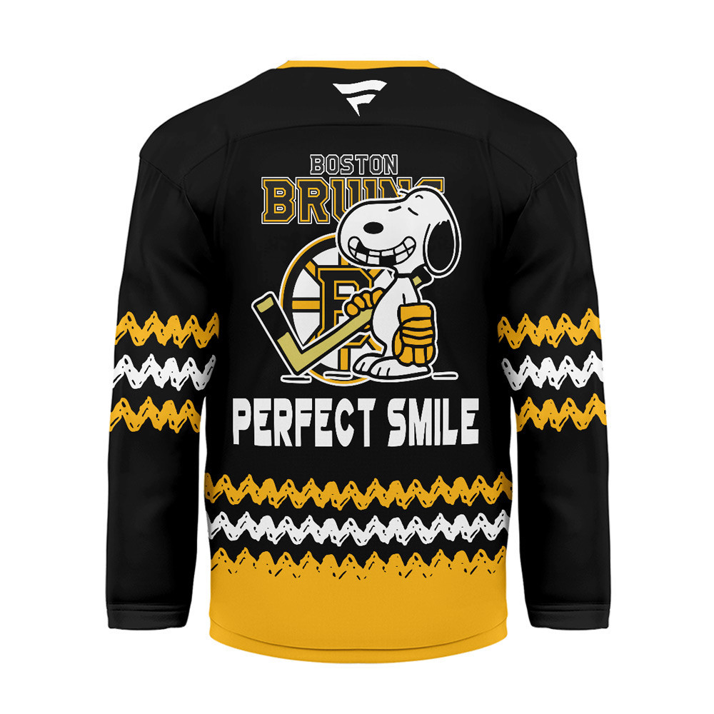 Boston Bruins Premium NHL Snoopy Perfect Smile Hockey Jersey TTH240520