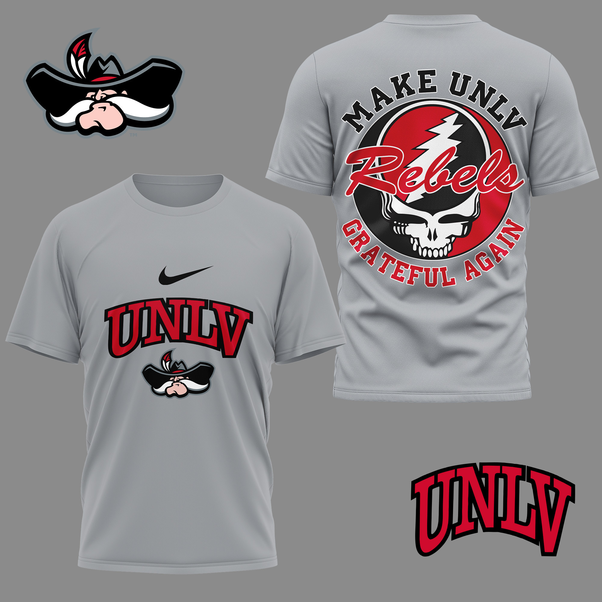 UNLV Rebels Premium NCAA Grateful Game Day 3D Shirt TTH240515 - Image 3