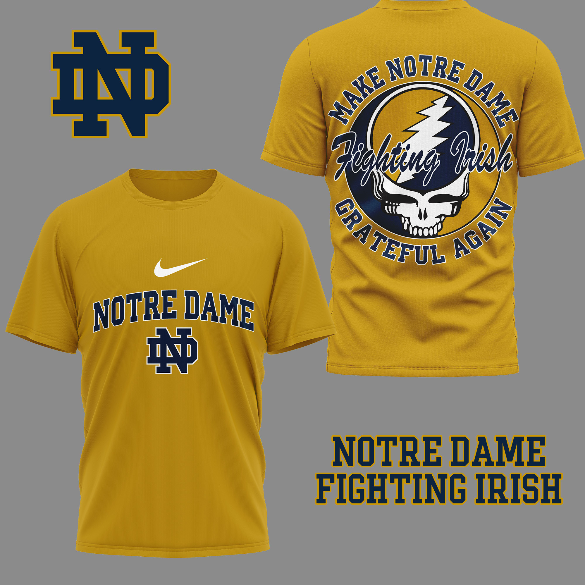 Notre Dame Fighting Irish Premium NCAA Grateful Game Day 3D Shirt TTH240515 - Image 4