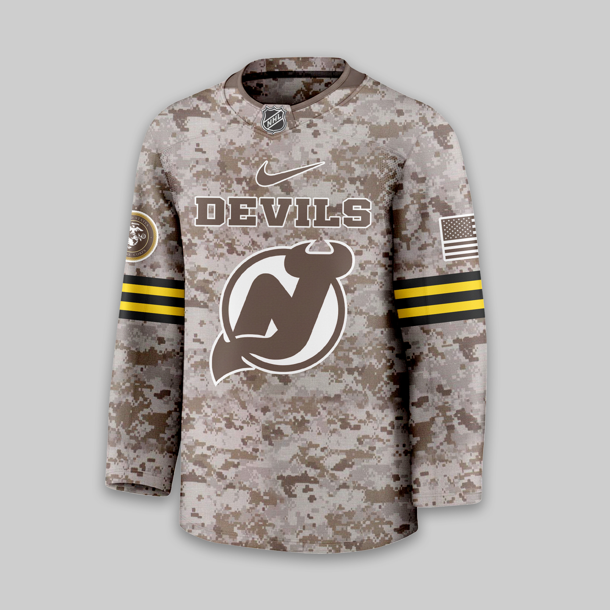 New Jersey Devils Premium NHL U.S.M.C Hockey Jersey TTH240543 - Image 2