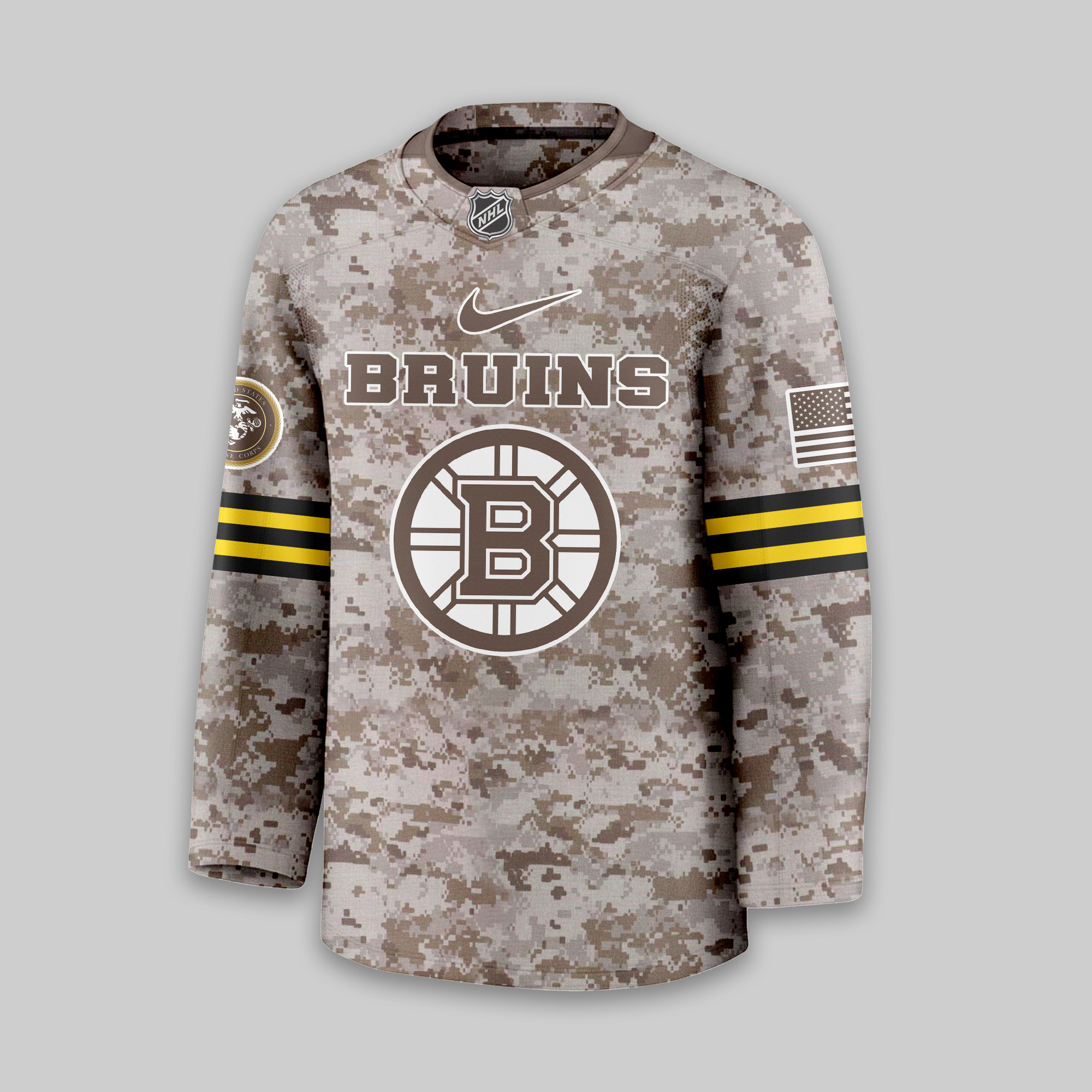 Boston Bruins Premium NHL U.S.M.C Hockey Jersey TTH240543 - Image 2