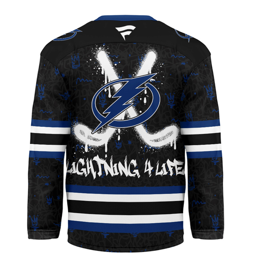 Tampa Bay Lightning Premium NHL Graffiti My Team 4 Life Hockey Jersey TTH240541 - Image 2