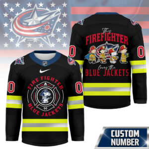 Columbus Blue Jackets Premium NHL Snoopy Firefighter Hockey Jersey TTH240522