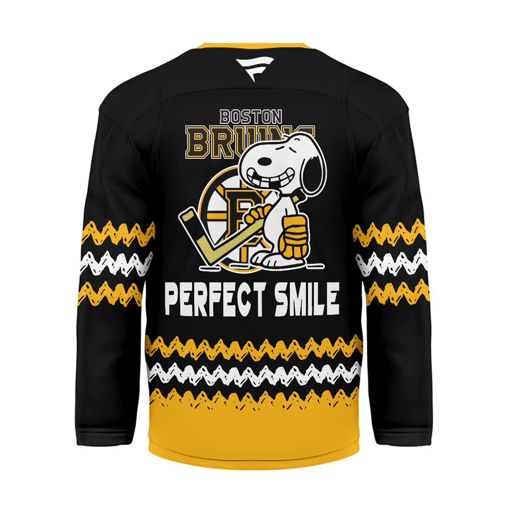 Boston Bruins Premium NHL Snoopy Perfect Smile Hockey Jersey TTH240520