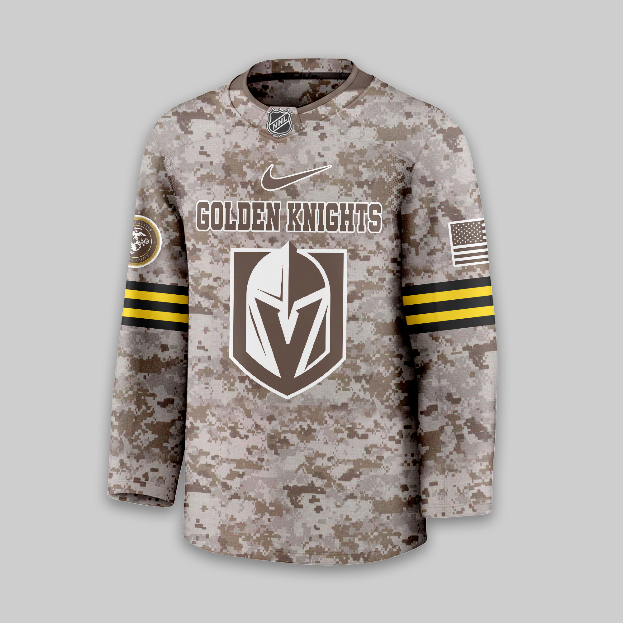 Vegas Golden Knights Premium NHL U.S.M.C Hockey Jersey TTH240543 - Image 2