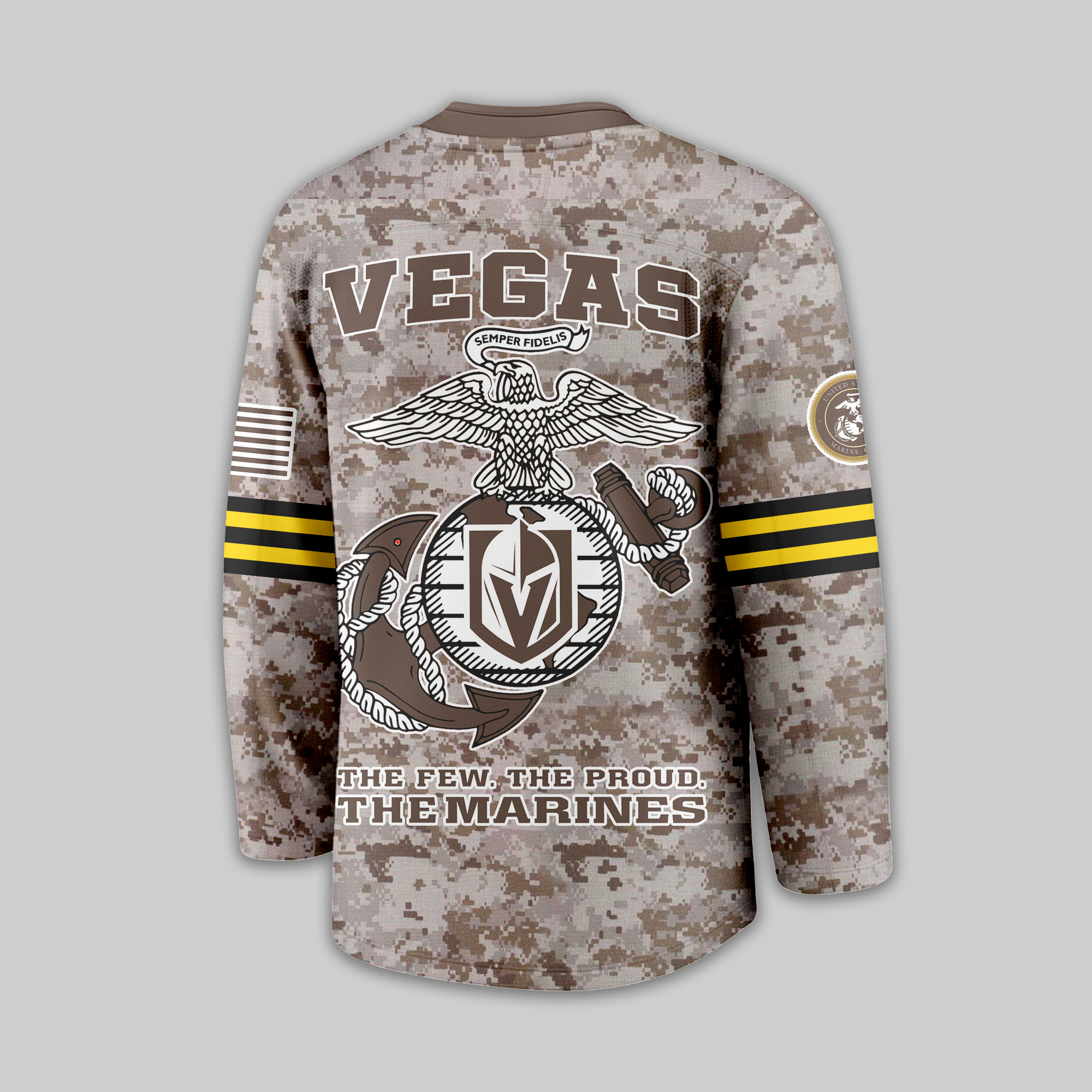 Vegas Golden Knights Premium NHL U.S.M.C Hockey Jersey TTH240543 - Image 3