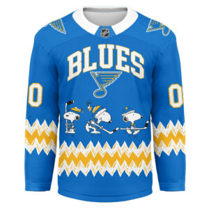 St. Louis Blues Premium NHL Snoopy Personalized Hockey Jersey TTH240535