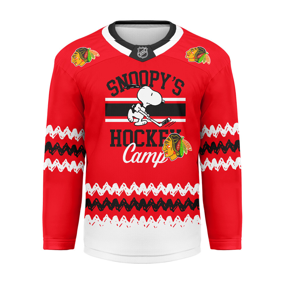 Chicago Blackhawks Premium NHL Snoopy Perfect Smile Hockey Jersey TTH240520 - Image 2