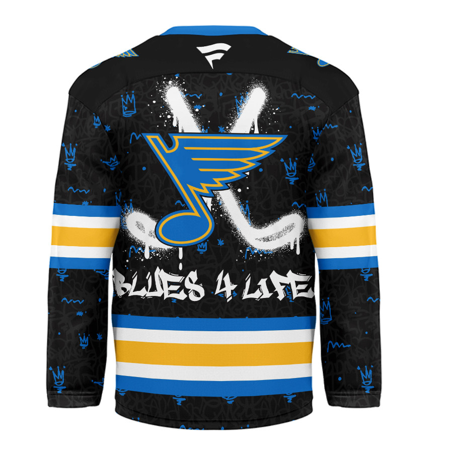 St. Louis Blues Premium NHL Graffiti My Team 4 Life Hockey Jersey TTH240541 - Image 2