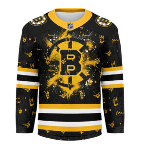 Boston Bruins Premium NHL Graffiti My Team 4 Life Hockey Jersey TTH240541