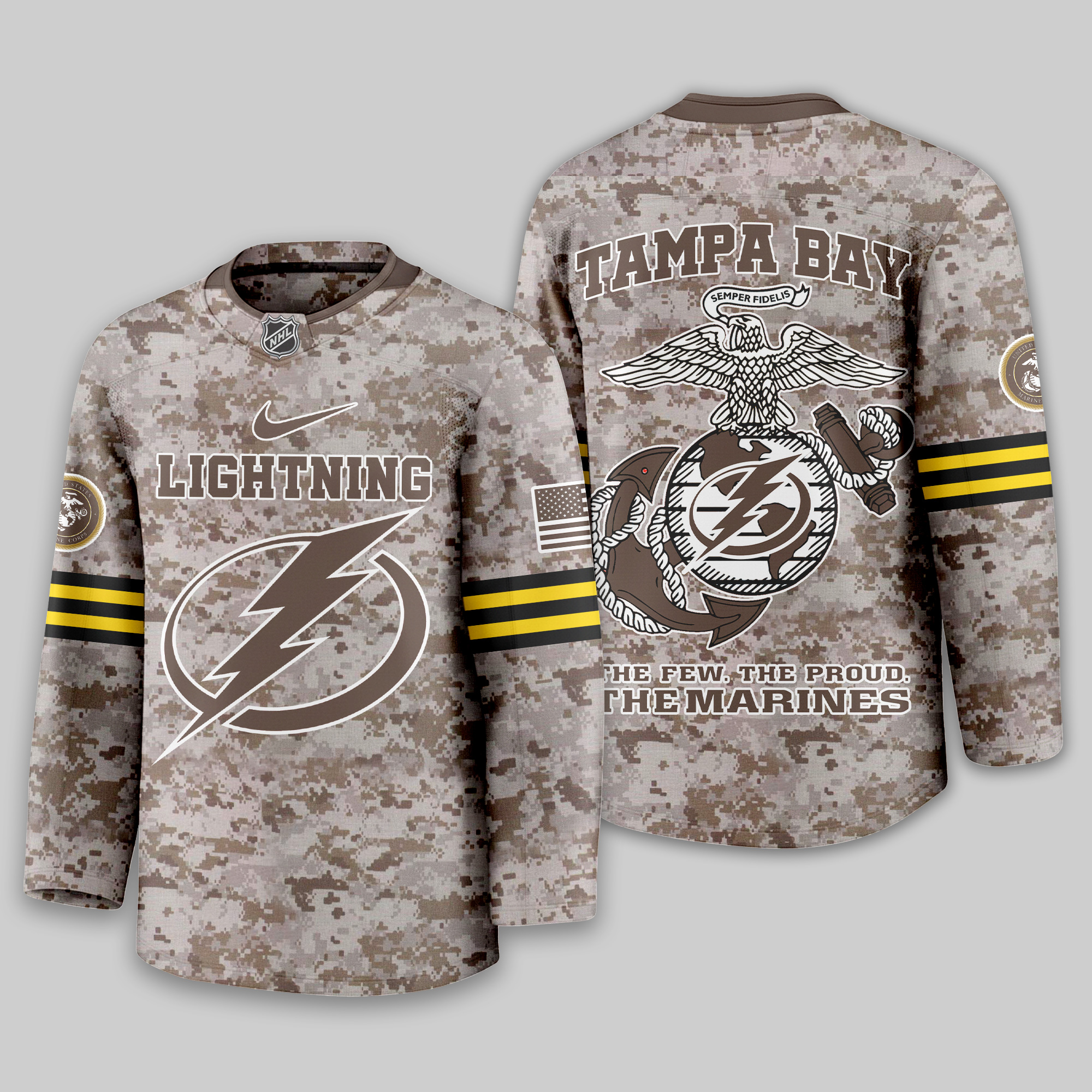 Tampa Bay Lightning Premium NHL U.S.M.C Hockey Jersey TTH240543