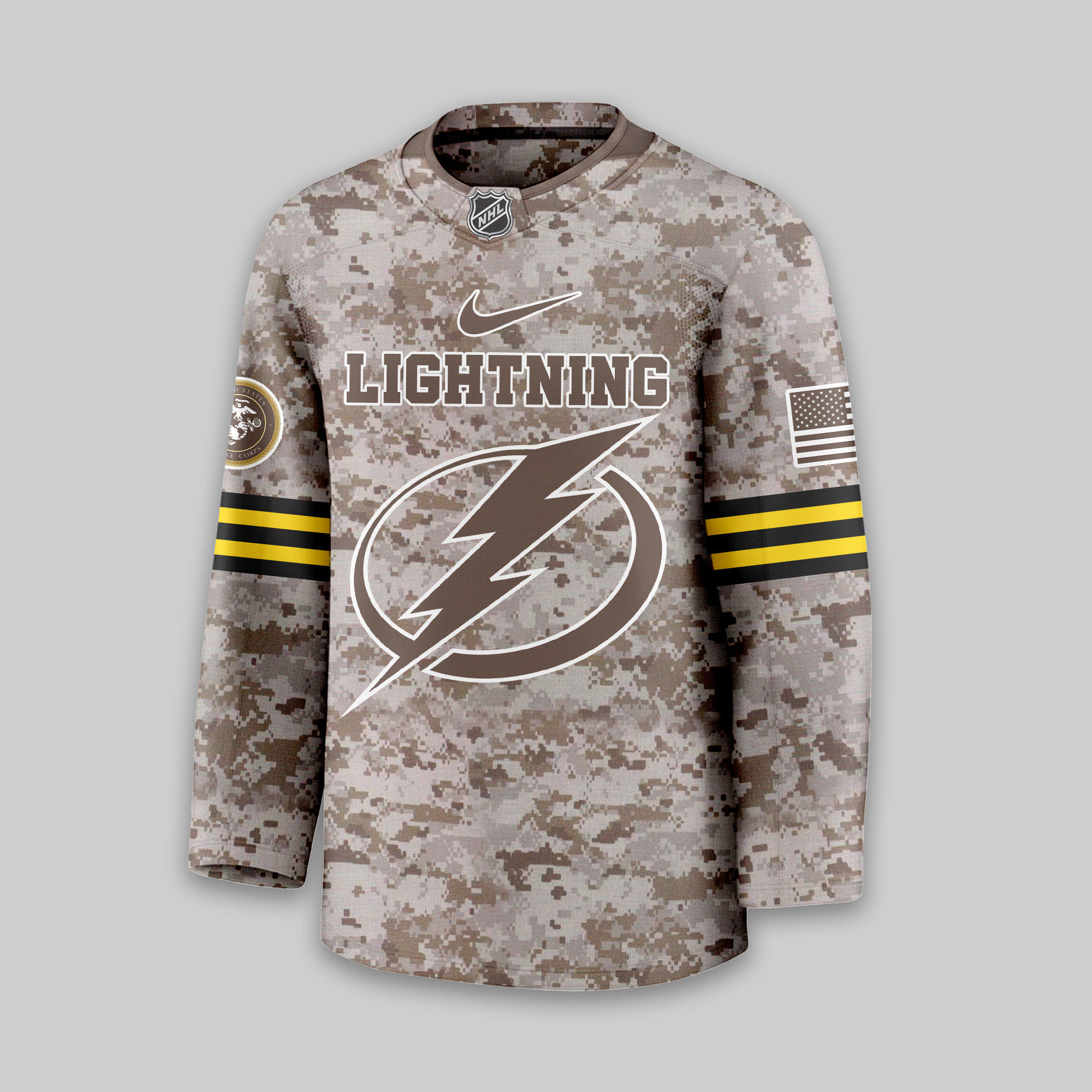 Tampa Bay Lightning Premium NHL U.S.M.C Hockey Jersey TTH240543 - Image 2