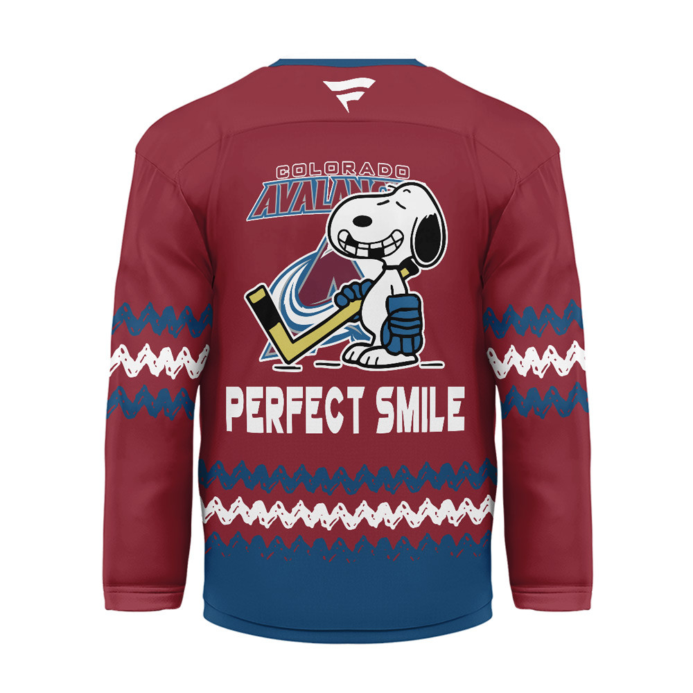 Colorado Avalanche Premium NHL Snoopy Perfect Smile Hockey Jersey TTH240520