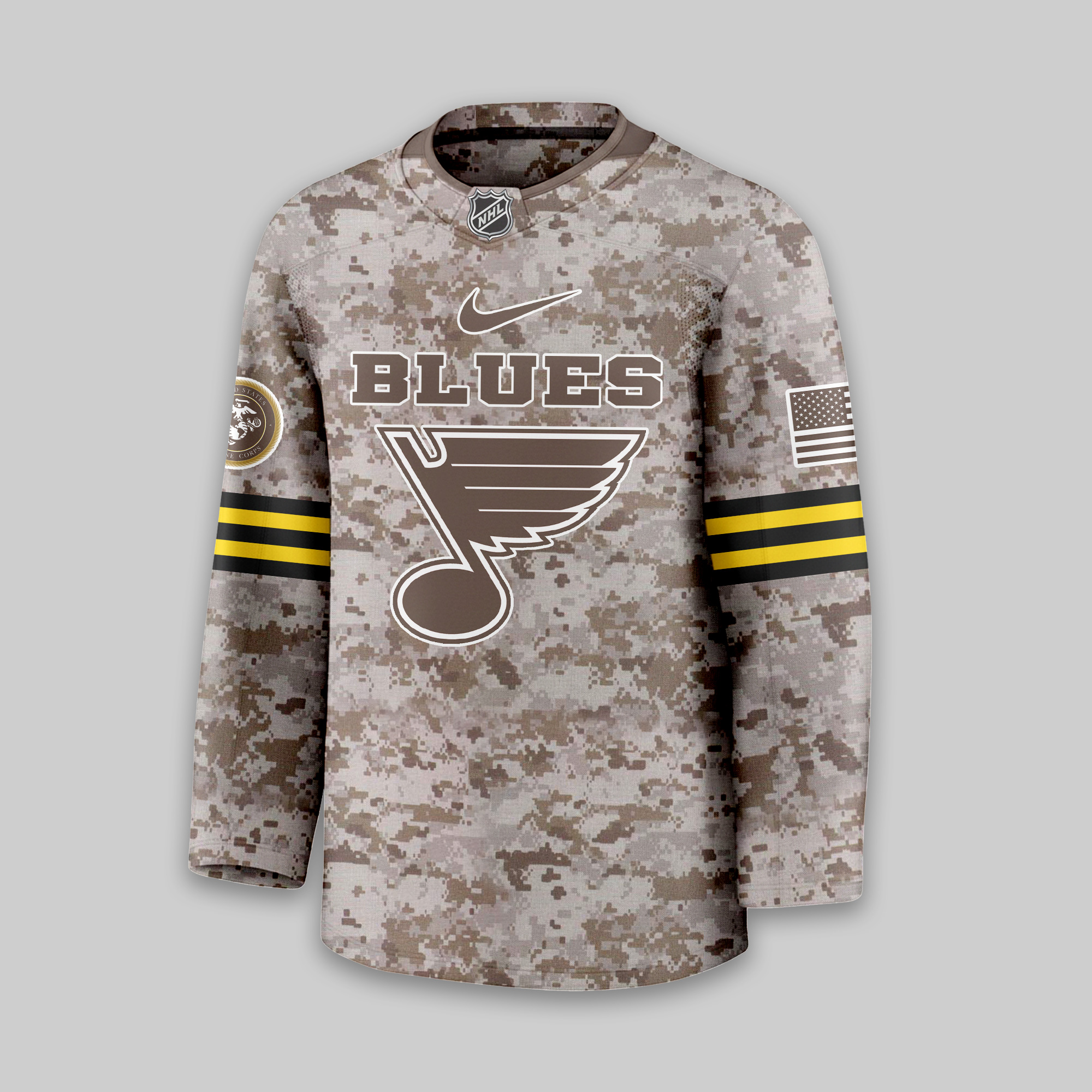 St. Louis Blues Premium NHL U.S.M.C Hockey Jersey TTH240543 - Image 2