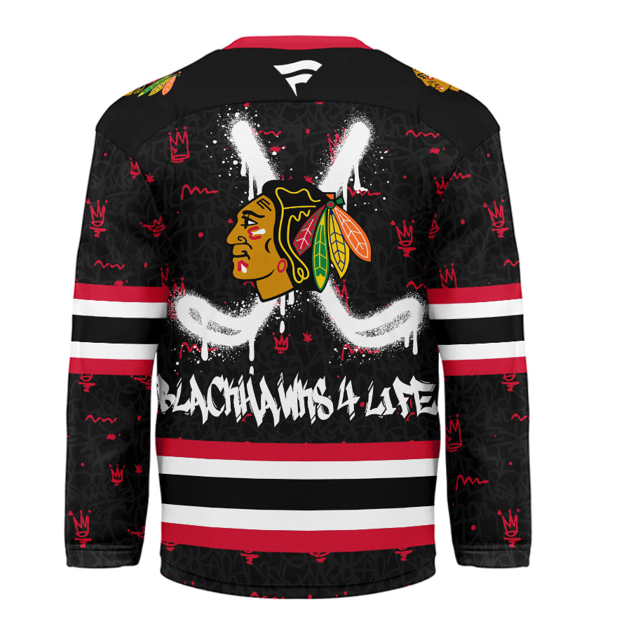 Chicago Blackhawks Premium NHL Graffiti My Team 4 Life Hockey Jersey TTH240541 - Image 2