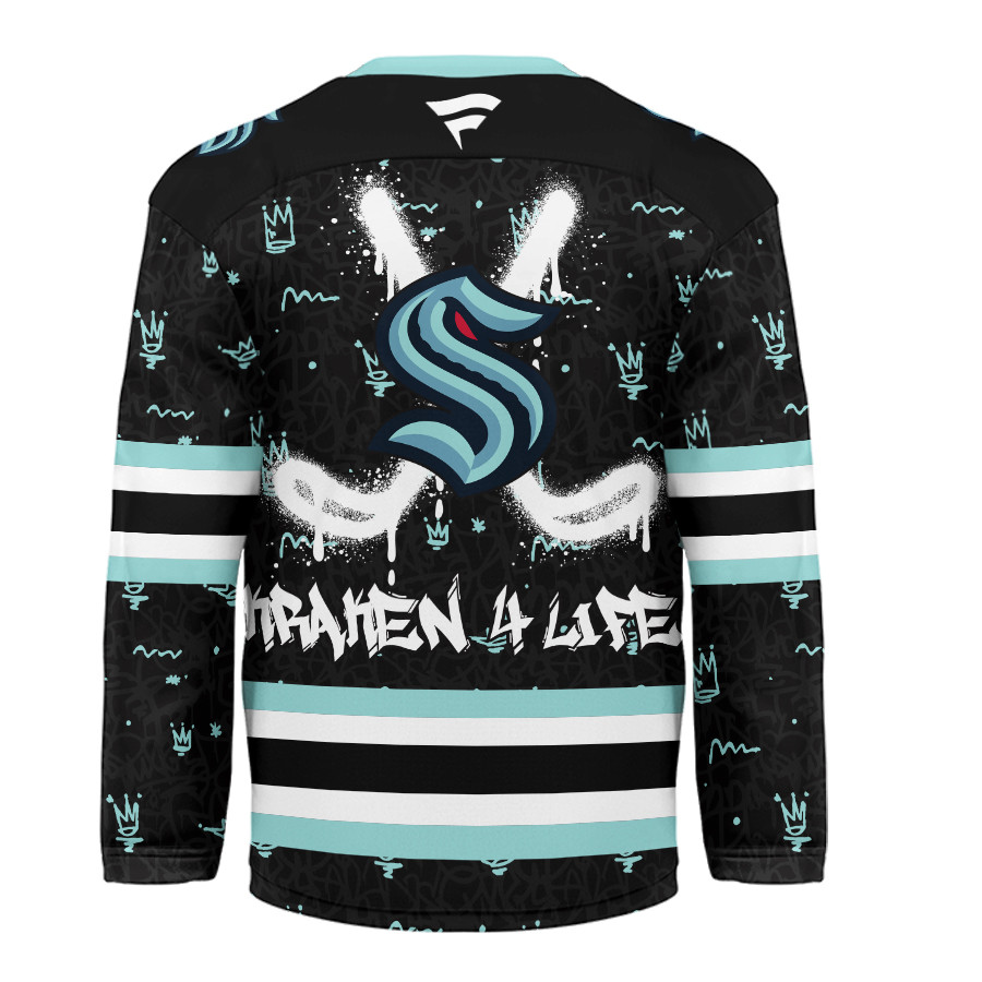 Seattle Kraken Premium NHL Graffiti My Team 4 Life Hockey Jersey TTH240541