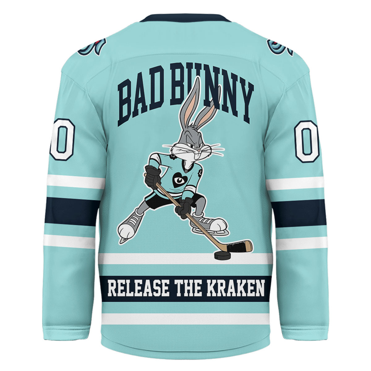 Seattle Kraken Premium NHL Bad Bunny Hockey Jersey TTH240537 - Image 2