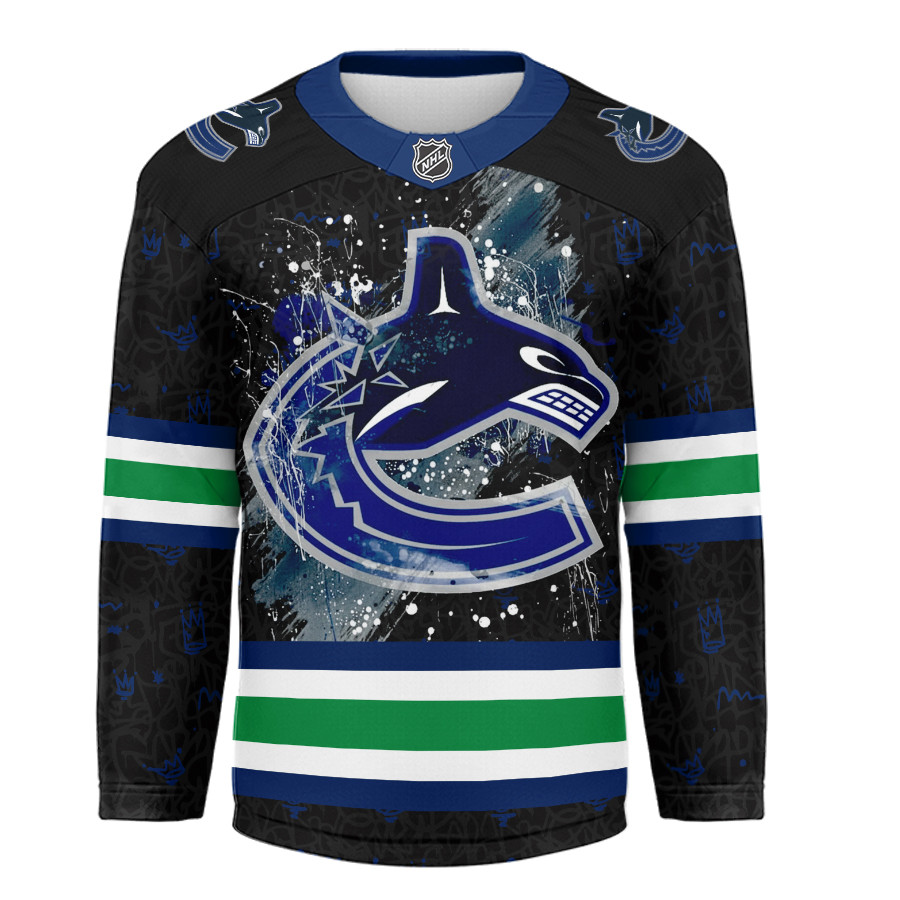 Vancouver Canucks Premium NHL Graffiti My Team 4 Life Hockey Jersey TTH240541