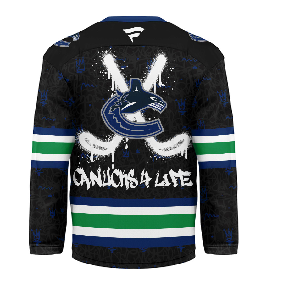 Vancouver Canucks Premium NHL Graffiti My Team 4 Life Hockey Jersey TTH240541 - Image 2