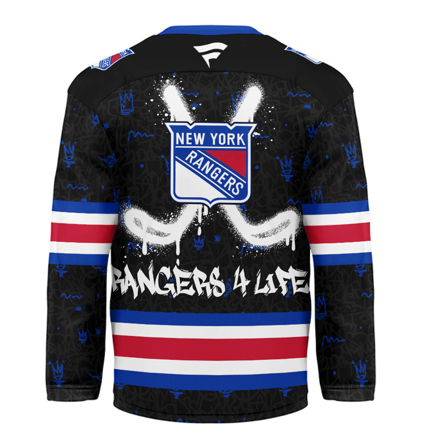 New York Rangers Premium NHL Graffiti My Team 4 Life Hockey Jersey TTH240541