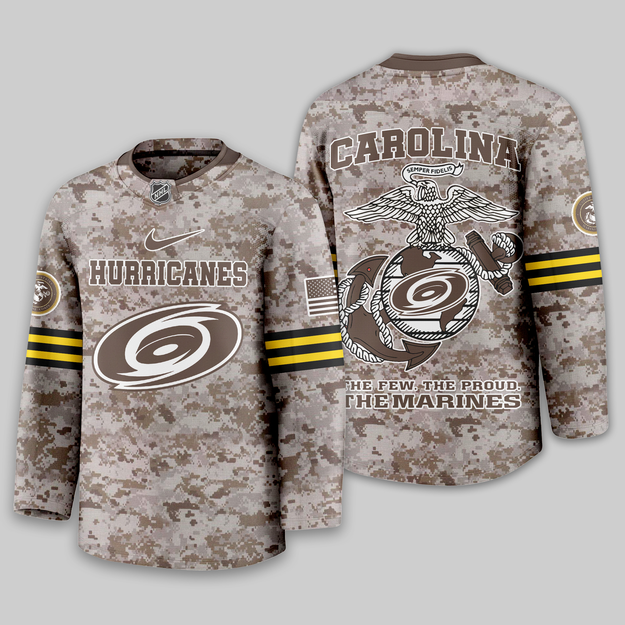 Carolina Hurricanes Premium NHL U.S.M.C Hockey Jersey TTH240543