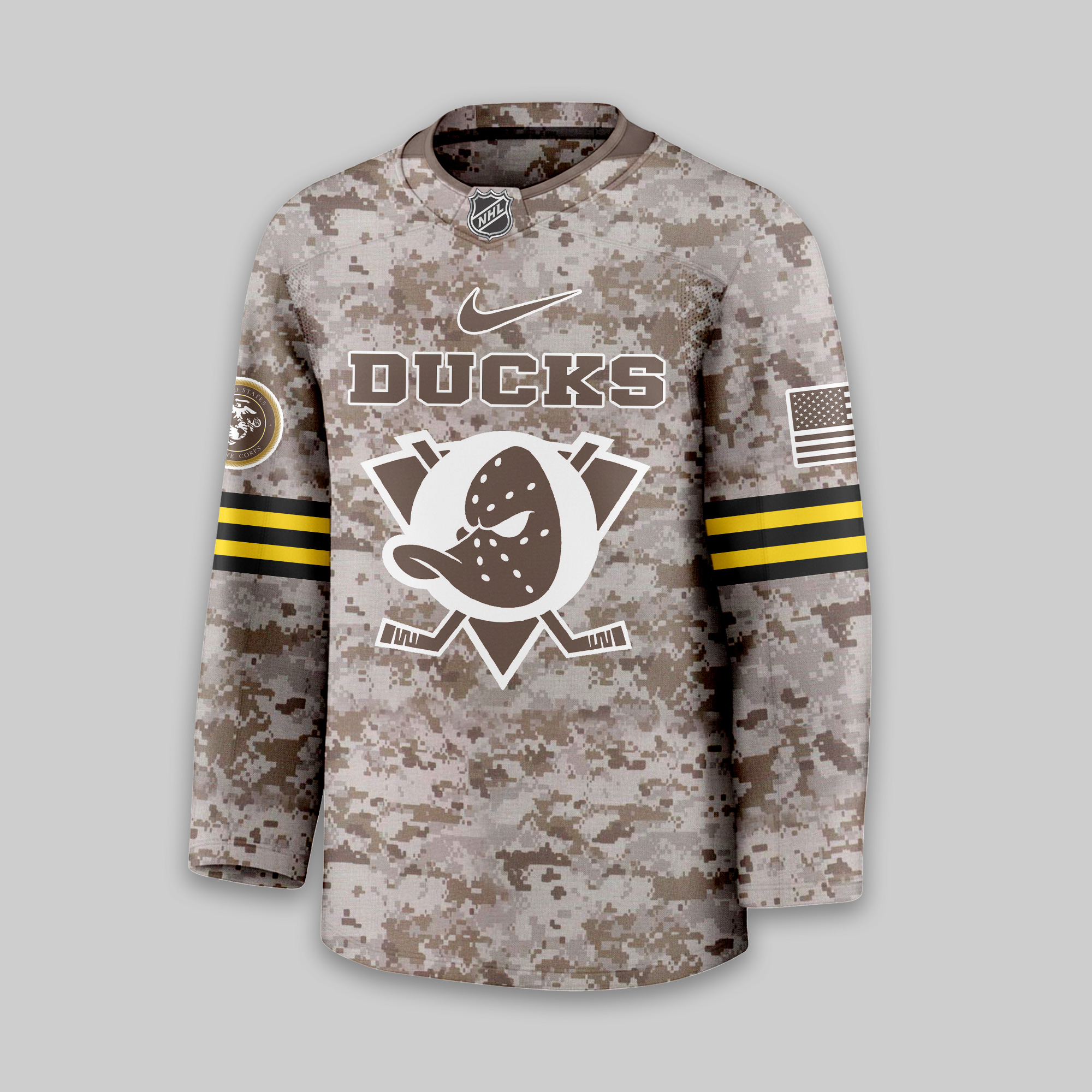 Anaheim Ducks Premium NHL U.S.M.C Hockey Jersey TTH240543 - Image 2