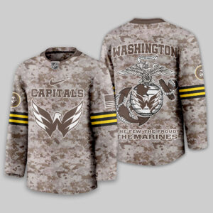 Washington Capitals Premium NHL U.S.M.C Hockey Jersey TTH240543