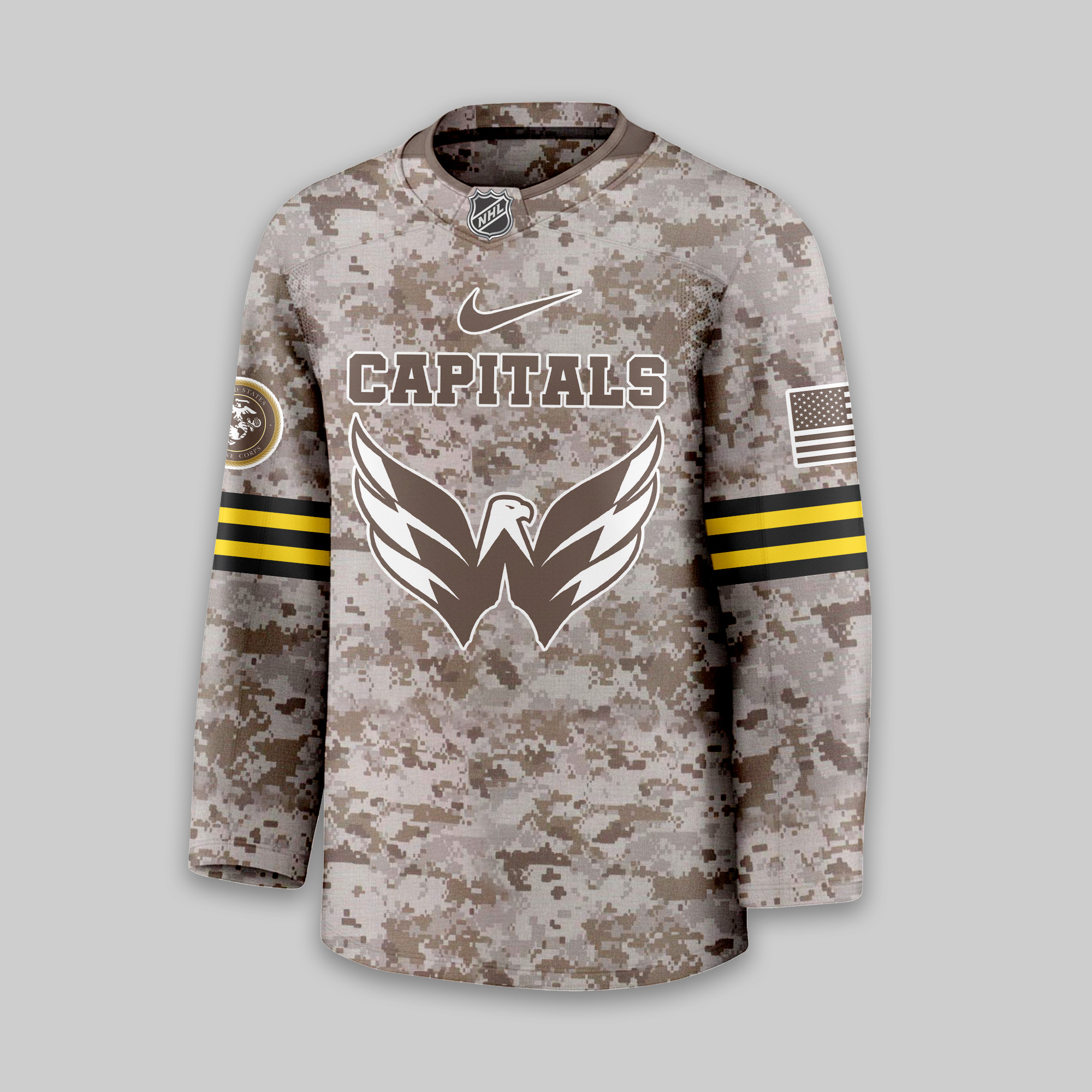 Washington Capitals Premium NHL U.S.M.C Hockey Jersey TTH240543 - Image 2