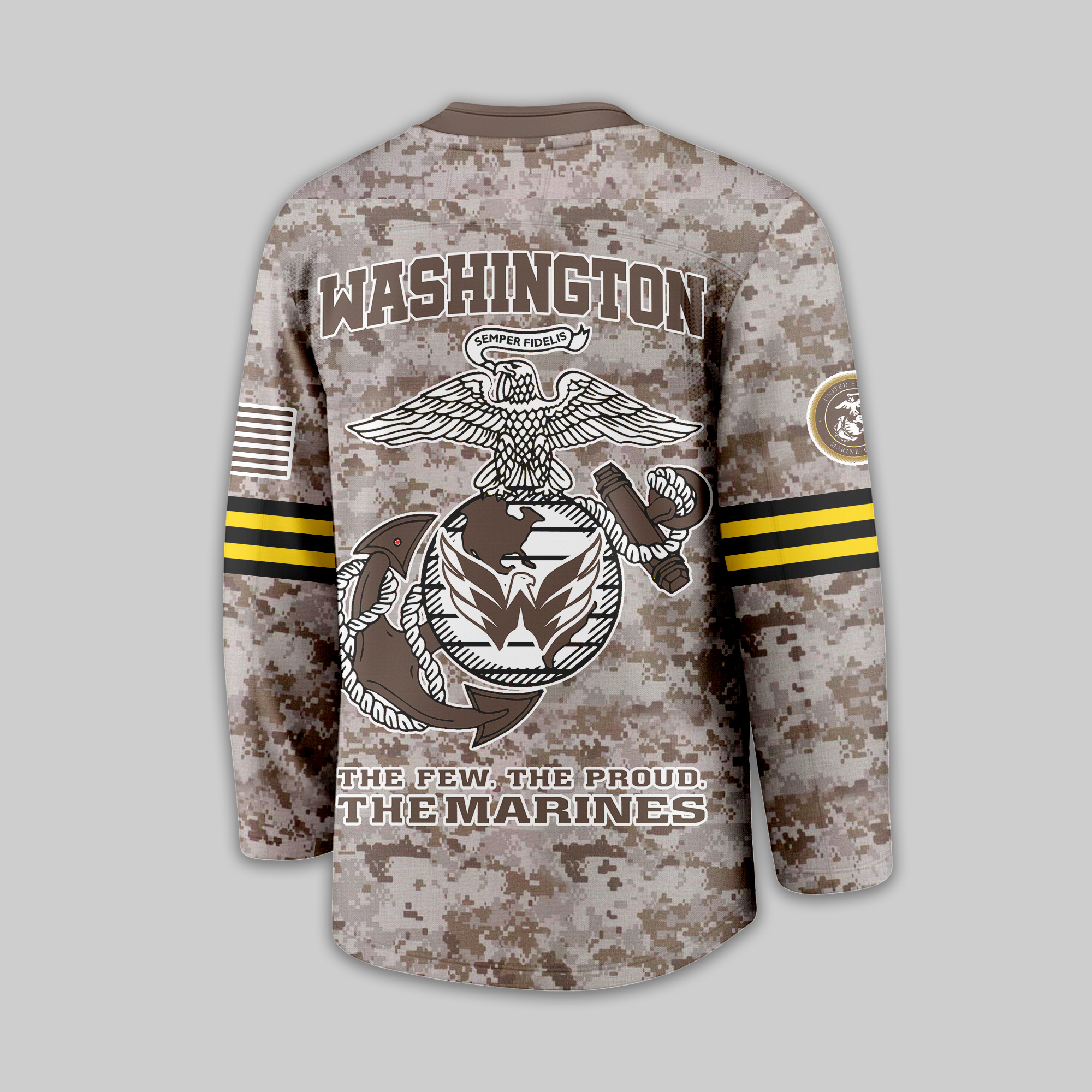 Washington Capitals Premium NHL U.S.M.C Hockey Jersey TTH240543 - Image 3