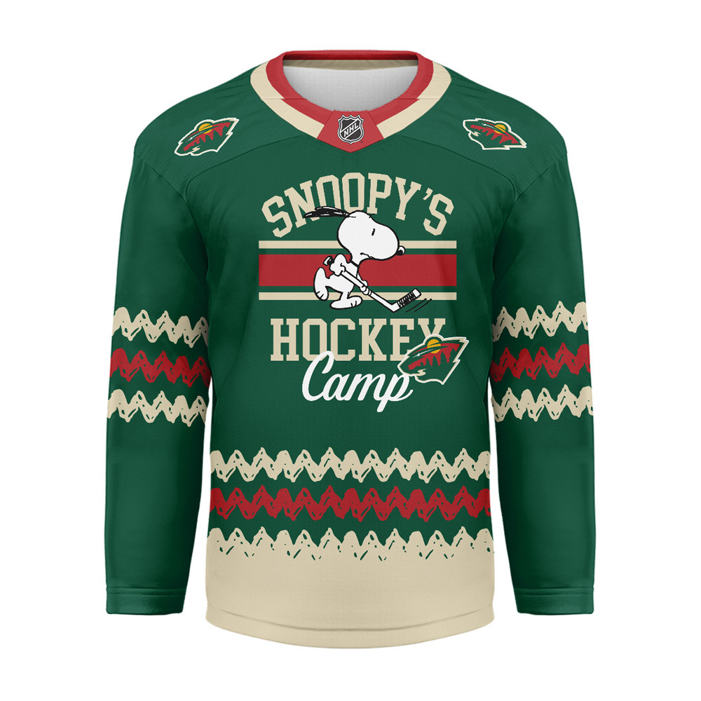 Minnesota Wild Premium NHL Snoopy Perfect Smile Hockey Jersey TTH240520 - Image 2