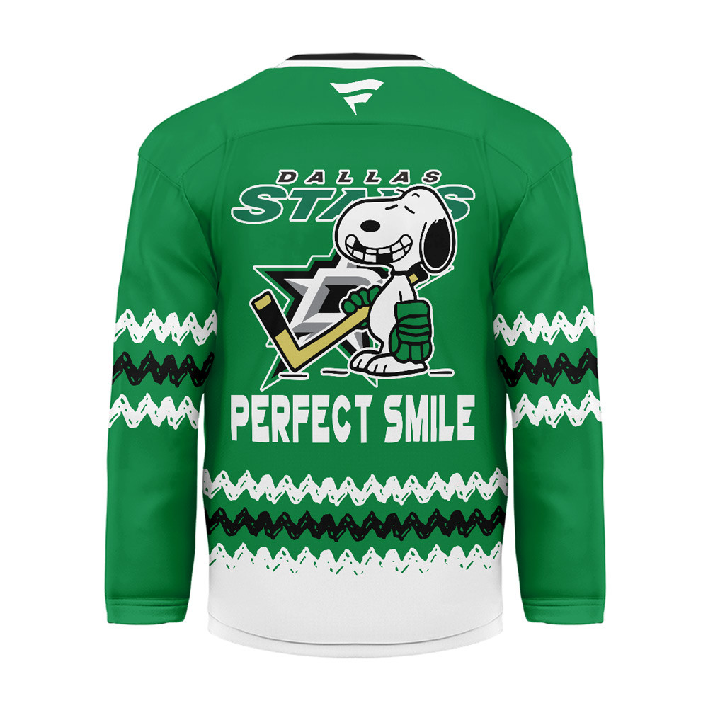 Dallas Stars Premium NHL Snoopy Perfect Smile Hockey Jersey TTH240520