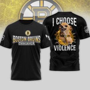 Boston Bruins Premium NHL Chihuahua Violent 3D T-Shirt TTH240548