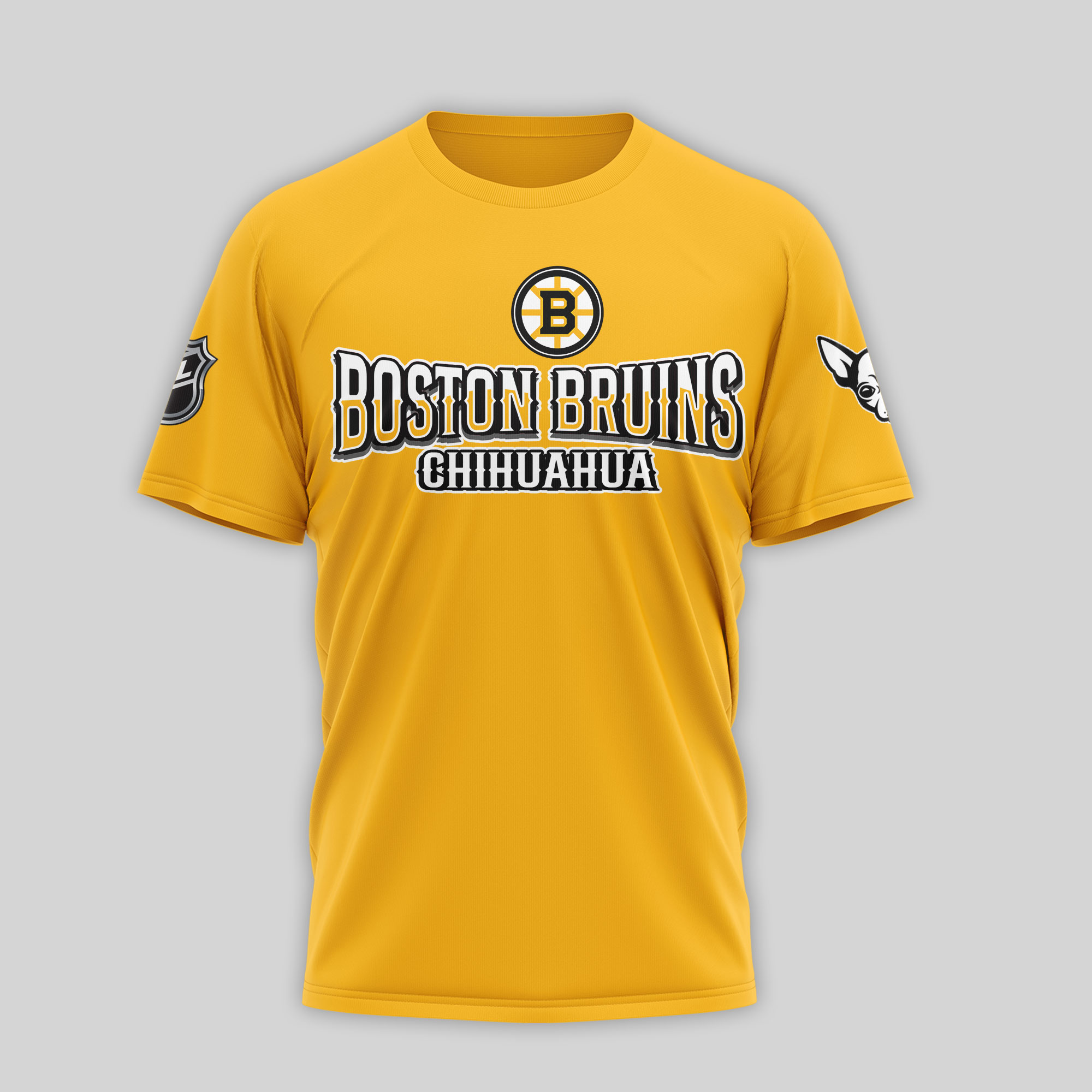 Boston Bruins Premium NHL Chihuahua Violent 3D T-Shirt TTH240548 - Image 2