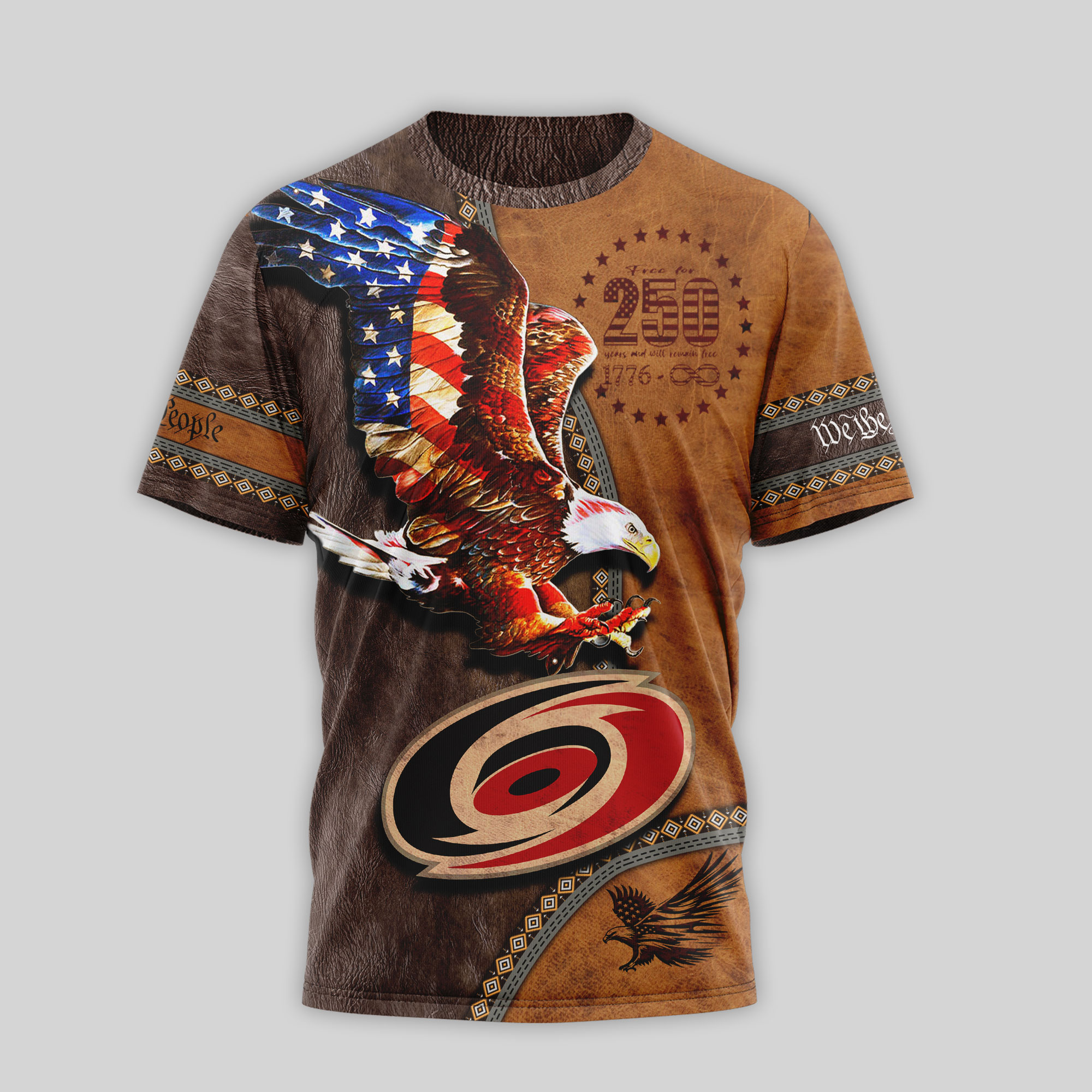 Carolina Hurricanes Premium NHL Made In America 250 Years of America TTH240547 - Image 2